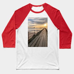 January sunrise at the mouth of the River Blyth - Portrait Baseball T-Shirt